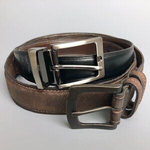 2 Pack Leather Belts Like New 1 Reversible and 1 Rustic (very nice)